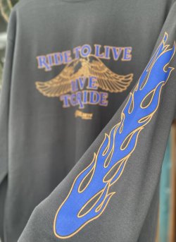 画像3: SIXHELMETS CHOPPERS “LIVE TO RIDE RIDE TO LIVE FLAME L/S T-SHIRT SUMI