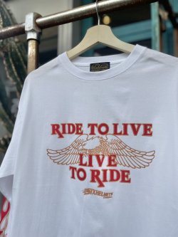 画像2: SIXHELMETS CHOPPERS “LIVE TO RIDE RIDE TO LIVE FLAME L/S T-SHIRT WHITE