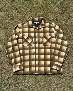 画像1: THE GOOD PRINT FLANNEL SHIRT YELLOW