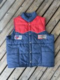 VINTAGE 70s CHAMPION SPARK PLUGS×CAR QUEST PUFFY RACING VEST L