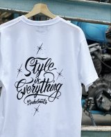 SIXHELMETS “STYLE IS EVERYTHING” T-SHIRT DRAWN BY GRIMB WHITE×BLACK