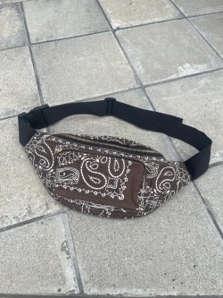 画像1: BANDANA REMAKE PAISLEY FANNY PACK FROM US MADE BANDANA BROWN