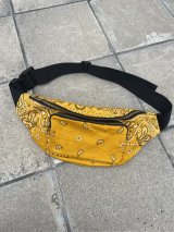 BANDANA REMAKE PAISLEY FANNY PACK FROM US MADE BANDANA YELLOW 