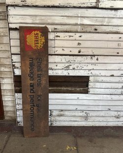 画像6: VINTAGE SHELL TIRES FOR GOOD MILEAGE AND PERFORMANCE DOUBLE SIDED SIGN