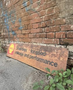 画像3: VINTAGE SHELL TIRES FOR GOOD MILEAGE AND PERFORMANCE DOUBLE SIDED SIGN