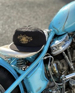 画像1: SIXHELMETS CHOPPERS ROSA NYLON CAP BLACK DRAWN BY BOULEVARD FEVER ART