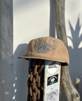 SIXHELMETS CHOPPERS ROSA CORDUROY CAP  BEIGE DRAWN BY BOULEVARD FEVER ART