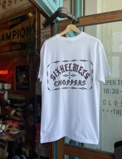 画像1: SIXHELMETS CHOPPERS T-SHIRT DRAWN BY POTS DESIGN WHITE