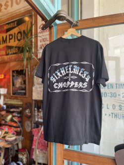 画像1: SIXHELMETS CHOPPERS T-SHIRT DRAWN BY POTS DESIGN BLACK