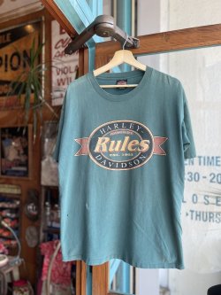 画像1: 90s HARLEY DAVIDSON RULES T-SHIRT L