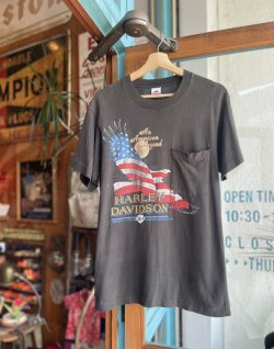 画像1: 90s HARLEY DAVIDSON EAGLE POCKET T-SHIRT M  