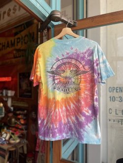 画像1: 1991 HARLEY DAVIDSON EAGLE LOGO TIE DYE T-SHIRT L
