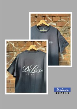 画像1: THE DELUXE SUPPLY SCRIPT LOGO T-SHIRT BLACK