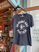 VINTAGE 80s GO HOME AND PRACTICE SKULL T-SHIRT L