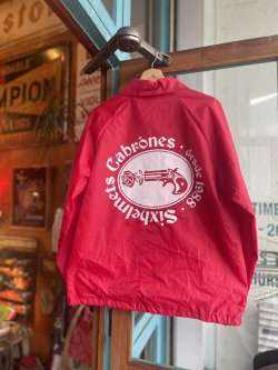 画像1: SIXHELMETS CABRONES OLD COACH JACKET RED 
