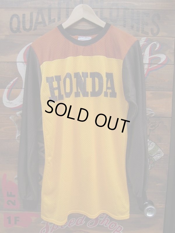 画像1: HONDALINE Vintage Motocross Shirt Yellow×Brown