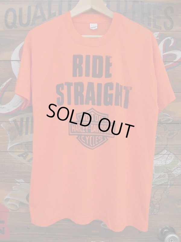 画像1: HARLEY DAVIDSON RIDE STRAIGHT VINTAGE T-SHIRT