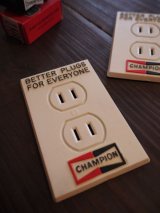 画像: CHAMPION SPARK PLUG VINTAGE ADVERTISING ELECTRICAL WALL PLATES