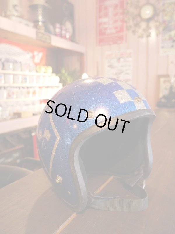 画像3: SAFETECH CHECKER METALFLAKE VINTAGE HELMET BLUE MEDIUM