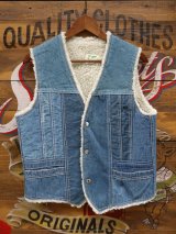 画像: VINTAGE DENIM BOA VEST