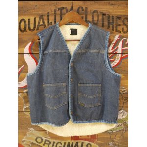 画像: SEARS ROEBUCK VTG BOA DENIM VEST LARGE