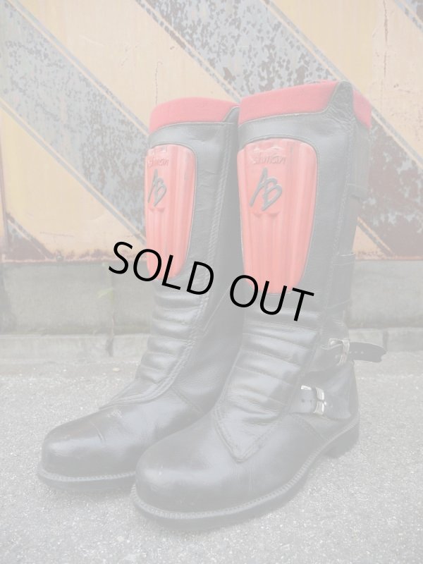 画像1: ASHMAN VINTAGE MOTOCROSS BOOTS BLACK×RED