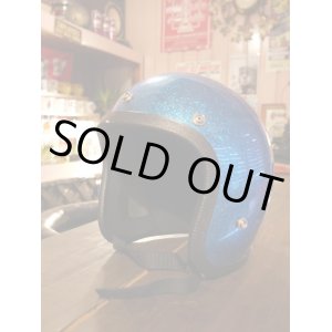 画像: 1970s VINTAGE BLUE MATALFLAKE HELMET SMALL 