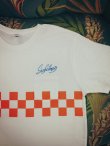 画像1: sixhelmets checker line pocket t-shirｔ orange×blue