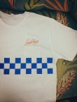 画像1: sixhelmets checker line pocket t-shirｔ blue×white