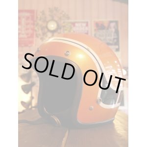 画像: 1970s YAMAHA OFFICIAL STROBE LINE JET HELMET ORANGE ML