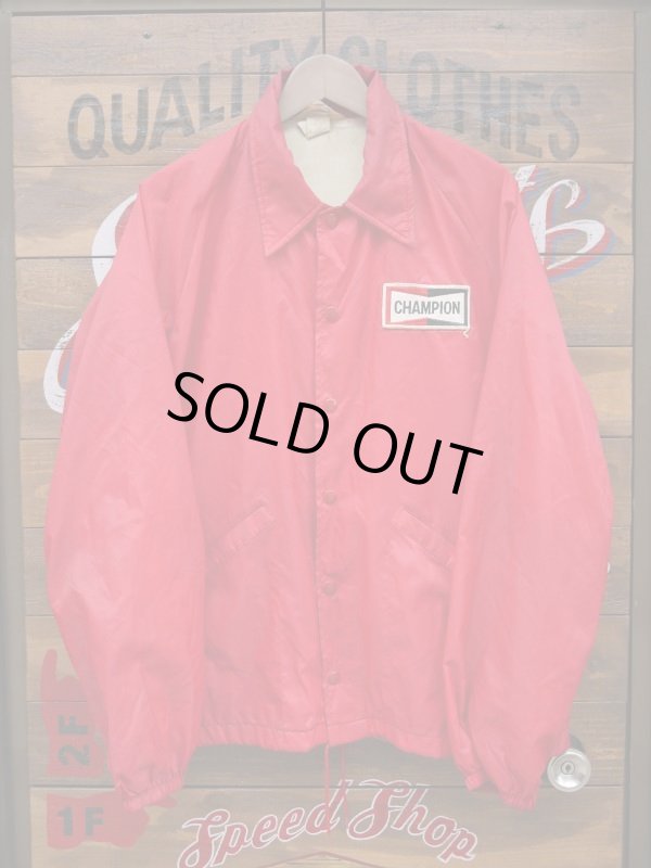 画像1: CHAMPION SPARK PLUG OFFICIAL COACH JACKET LARGE RED