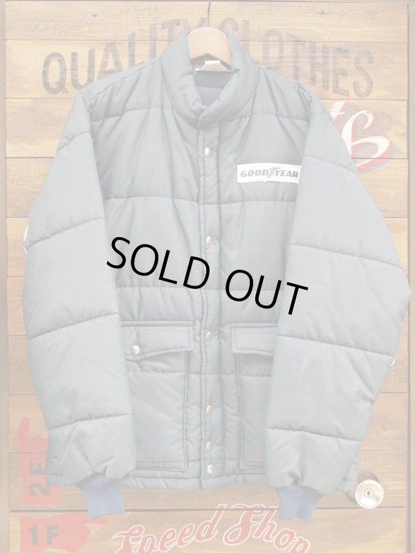 画像1: GOODYEAR OFFICIAL RACING PUFFY JACKET NAVY MEDIUM