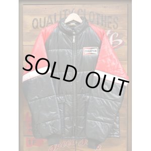 画像: CHAMPION SPARK PLUG OFFICIAL RACING PUFFY JACKET BLACK×RED XL