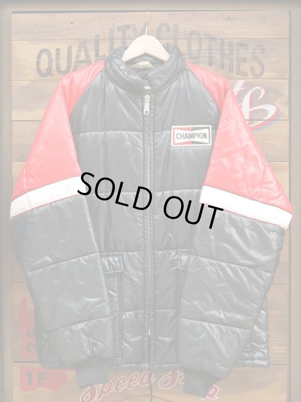 画像1: CHAMPION SPARK PLUG OFFICIAL RACING PUFFY JACKET BLACK×RED XL