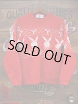 画像: PLAY BOY VTG BUNNY LOGO KNITWEAR RED SMALL