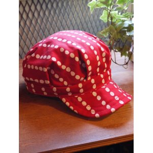 画像: sixhelmets handpaint dot work cap reｄ×white