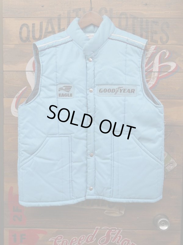 画像1: GOODYEAR EAGLE OFFICIAL RACING PUFFY VEST LARGE SKYBLUE