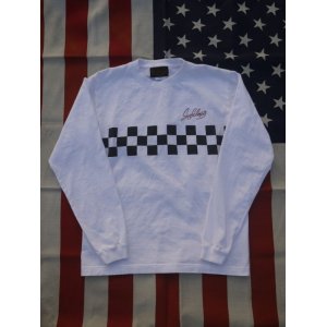 画像: sixhelmets checker line long sleeve t-shirt white×black