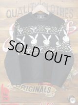 画像: PLAY BOY VTG BUNNY LOGO KNITWEAR BLACK MEDIUM