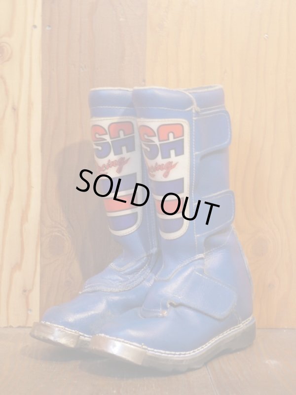 画像1: USA RACING VTG MOTOCROSS BOOTS BLUE 24cm