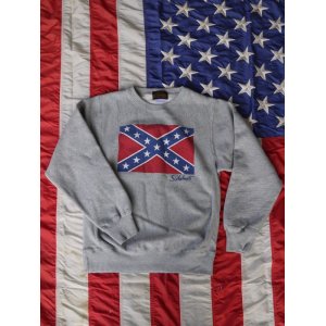 画像: sixhelmets rebel flag sweat shirt gray 12oz