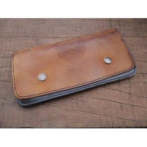 画像: VINTAGE HARLEY DAVIDSON EAGLE LOGO BIKERS LONG WALLET BROWN