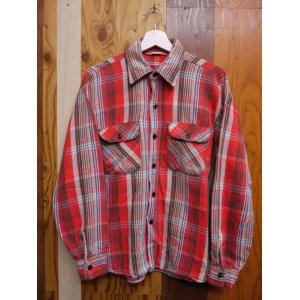 画像: USA VTG COTTON FLANNEL SHIRT RED ML