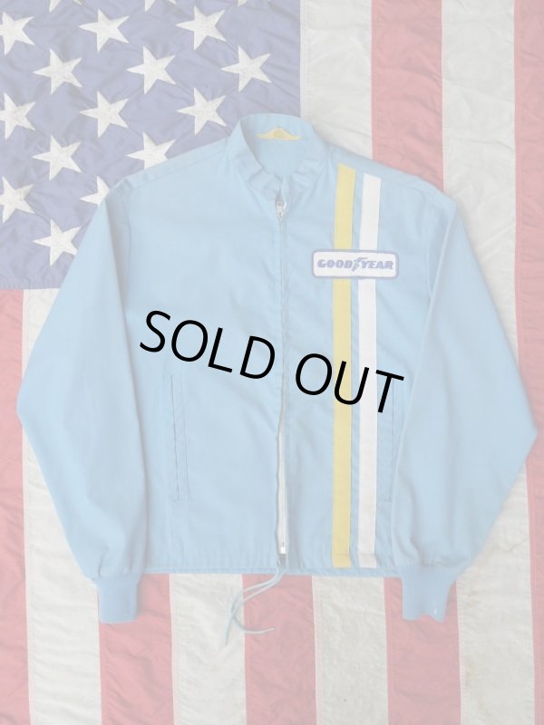 画像1: GOODYEAR OFFICIAL VINTAGE RACING JACKET SKY BLUE S