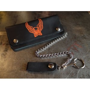 画像: HARLEY DAVIDSON EAGLE LETHER WALLET WITH CHAIN MADE IN USA DEAD STOCK