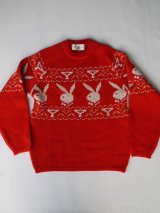 画像: PLAYBOY VTG BUNNY LOGO KNITWEAR RED SMALL