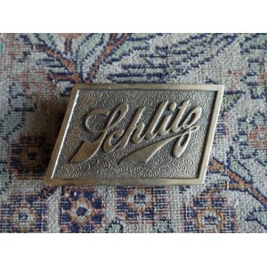 画像: SCHLITZ BEER VTG BELT BUCKLE ROLLING TRUCKERS BELT BUCKLE 