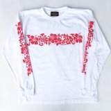 画像: SIXHELMETS HAWAIIAN LONG SLEEVE T-SHIRT WHITE×RED