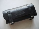 画像: EAGLE HEAD DESIGN BLACK LEATHER MOTORCYCLE TOOL BAG