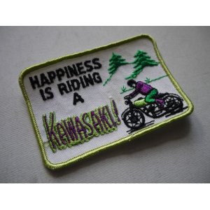 画像: HAPPINESS IS RIDING A KAWASAKI VINTAGE PATCH 